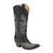 CORRAL Women's Black Cowhide Studded Crystal Snip Toe Cowgirl Boots C2864 (5.5 B(M) US)