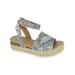 Soda Women Wedge Sandals Open Toe Ankle Strap Flatform Espadrilles Trim Platform TOPIC-S Beige Python 11