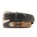 Nocona N2476001-32 Mens Top Hand Leather Belt with Inlaid Weaving, Black - Size 32