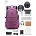 GustaveDesign Laptop Backpack Water Resistant Anti-Theft College Backpack With USB Chargin Port and Lock 17Inch Compurter Backpacks for Women Men, Casual Hiking Travel Daypack "Purple"