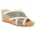 Lucky Brand Women's Khillian Synthetic Open Toe Woven Wedge Slide Sandal