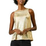 Unique Bargains Women's Metallic Shiny Tank Top Shimmer Camisole Vest