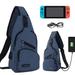 TSV Sling Bags, Chest Shoulder Backpack Crossbody Purse Outdoor Chest Bag Travel Backpack, Compatible with Nintendo Switch/Switch Lite, Dock, Joy-Con Grip & Switch Accessories (Black/Gray/Blue)