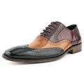 Asher Green Mens Leather Wingtip Lace Up Oxford Dress Shoes Burgundy/ Tan/ Black Size 13