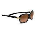 Serengeti Isola 58mm Polarized Sunglasses for Women (Shiny Black/Satin Brass)