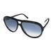 New Bob Sdrunk Freddy Womens/Ladies Aviator Full-Rim Gradient Black Aviator Hand Made Acetate Premium Segment Frame Gradient Light Blue Lenses 61-14-145 Sunglasses/Eyewear