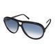 New Bob Sdrunk Freddy Womens/Ladies Aviator Full-Rim Gradient Black Aviator Hand Made Acetate Premium Segment Frame Gradient Light Blue Lenses 61-14-145 Sunglasses/Eyewear