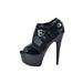 Halloween Women's 6" Mesh Open Toe Bootie With Buckle Detail