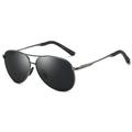 Aviator Spring Hinges Polarized Sunglasses with Gray Frame Gray Lens for Anti Glare Reflection UV Protection