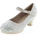 Dana 58K Little Girls Rhinestone Heel Platform Dress Pumps