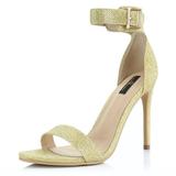 DailyShoes Stilettos Heels High Heel Sandals Buckled Ankle Strap Open Toe Shoes Spring Summer Basic Stiletto Buckle Wedding for Women Gold,gl,6.5