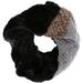 Sakkas Julie Short Wrap Around Two Sided Faux Fur And Ribbed Knit Infinity Scarf - Black / Grey - OS