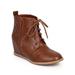 New Women Nature Breeze Showy-01 Quilted Leatherette Lace Up Zip Wedge Bootie Sz