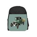 Vintage Automobile - Boys 13" x 10" Black Preschool Toddler Children's Backpack