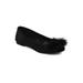 New Women Mark Maddux Harly-02 Velvet Round Toe Faux Fur Patch Ballet Flat