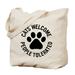 CafePress - Cats Welcome People Tolerated - Natural Canvas Tote Bag, Cloth Shopping Bag