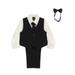 Lito Little Boys Ivory Shirt Zipper Tie Bow Tie Pinstripe Vest Pant Set