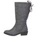 bebe Girls Riding Boots Size 12 with Lace Up Back Casual Dress Fashion Shoes Grey