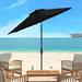 SAFAVIEH UV Resistant Ortega 9 Ft Auto Tilt Crank Black Umbrella