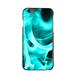 DistinctInk Case for iPhone 6 PLUS / 6S PLUS (5.5 Screen) - Custom Ultra Slim Thin Hard Black Plastic Cover - Teal Black Flame Fire - Printed Image of Fire