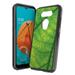 Capsule Case Compatible with LG K8X [Hybrid Gel Design Slim Thin Fit Soft Grip Black Case Protective Cover] for US Cellular LG K8X LMK300UM (Green Leaf Veins)