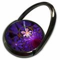 3dRose Cute modern abstract fractal purple flower - Phone Ring (phr_201025_1)