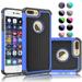 iPhone 7 Plus Case [Blue/Black] Njjex 2-Piece Shockproof Rugged Rubber Anti-Slip Plastic Hard Case Cover For iPhone 7 Plus 5.5 Inch