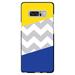 DistinctInk Case for Samsung Galaxy Note 8 (6.3 Screen) - Custom Ultra Slim Thin Hard Black Plastic Cover - Blue Yellow Block Grey Chevron - Chevron Stripes Pattern