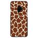 DistinctInk Case for Samsung Galaxy S9 (5.8 Screen) - Custom Ultra Slim Thin Hard Black Plastic Cover - Brown Tan Beige Giraffe Skin Spots - Animal Print