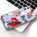 iPhone 12 & iPhone 12 Pro Case Clear Flowers Pattern Cover Compatible with iPhone 12 / 12 Pro 6.1 inch 2020 Bumper Full Body Protection Soft TPU Shockproof Anit Scratch Women Girls (Red Rose Bloom)