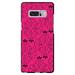 DistinctInk Case for Samsung Galaxy Note 8 (6.3 Screen) - Custom Ultra Slim Thin Hard Black Plastic Cover - Neon Pink Black Floral Pattern