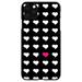 DistinctInk Case for iPhone 12/12 PRO (6.1 Screen) - Custom Ultra Slim Thin Hard Black Plastic Cover - Pink White Black Repeating Hearts