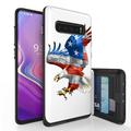 Galaxy S10+ Case Duo Shield Slim Wallet Case + Dual Layer Card Holder For Samsung Galaxy S10+ [NOT S10 OR S10e] (Released 2019) American Eagle