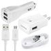 for HTC One A9s Adaptive Fast Charger Kit Charger Kit with Car Charger Wall Charger and 2x Micro USB Cable