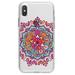 DistinctInk Clear Shockproof Hybrid Case for iPhone X / XS (5.8 Screen) - TPU Bumper Acrylic Back Tempered Glass Screen Protector - Jewel Tone Mandala Colorful