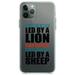 DistinctInk Clear Shockproof Hybrid Case for iPhone 12 Pro MAX (6.7 Screen) - TPU Bumper Acrylic Back Tempered Glass Screen Protector - Sheep Led By Lion Defeat Lions Led By Sheep