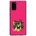 DistinctInk Case for Samsung Galaxy Note 20 ULTRA (6.9 Screen) - Custom Ultra Slim Thin Hard Black Plastic Cover - Girl Power - GRL PWR - Pink Yellow Black