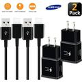 OEM Adaptive Fast Charging Wall Charger Kit Compatible with Samsung Galaxy S8 S9 S10/Plus Active S20 Note10/9/8 LG G5/G6/G7/V20/V30 ThinQ Plus Google Pixel 2 Nexus 5X and more [Black]