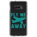 DistinctInk Clear Shockproof Hybrid Case for Samsung Galaxy S10e (5.8 Screen) - TPU Bumper Acrylic Back Tempered Glass Screen Protector - Fly Me Away - Travel