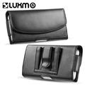 BLACK Universal 5.5 Horizontal Leather Pouch Extra Large Phone Case with Magnetic Closure Belt Clip Loops & Storage Card ID Slots Holder Flip Pouch Cover For APPLE / SAMSUNG / LG / ZTE / HTC