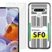 For LG Stylo 6 Phone Case Slim-Fit TPU Case (Black Border) with Tempered Glass Screen Protector by OneToughShield Â® - Airport Tag / San Francisco