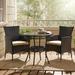 Parker Outdoor 3-piece Wicker Bistro Set with Cushions by Christopher Knight Home