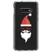 DistinctInk Clear Shockproof Hybrid Case for Samsung Galaxy S10e (5.8 Screen) - TPU Bumper Acrylic Back Tempered Glass Screen Protector - Santa Hat Merry Christmas