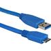 QVS 3ft USB 3.0/3.1 MicroUSB Sync Charger and Data Transfer Cable