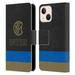 Head Case Designs Officially Licensed Inter Milan Graphics Stripes Leather Book Wallet Case Cover Compatible with Apple iPhone 13 Mini