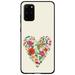 DistinctInk Case for Samsung Galaxy S20 PLUS (6.7 Screen) - Custom Ultra Slim Thin Hard Black Plastic Cover - Spring Collection - Floral Heart Green Red