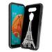 Capsule Case Compatible with LG Fortune 3 [Hybrid Gel Design Slim Thin Fit Soft Grip Black Case Protective Cover] for LG Fortune 3 Cricket Wireless Phone LMK300AM - (Eiffel Tower Paris)