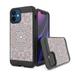 Capsule Case Compatible with iPhone 12 [Hybrid Fusion Dual Layer Slick Armor Shock Defender Black Case Cover] for iPhone 12 6.1 inch (Mauve Bohemian)