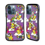 Head Case Designs Officially Licensed Looney Tunes Patterns Tweety Purple Hybrid Case Compatible with Apple iPhone 13 Pro