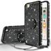 iPod Touch 5th/6th Generation Case [Tempered Glass Screen Protector] Glitter Ring Stand Bling Sparkle Diamond Case For Apple iPod Touch 5/6th Generation - Black